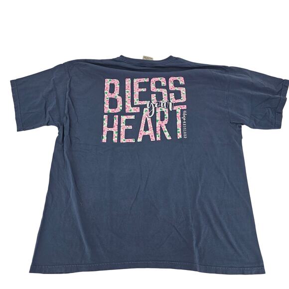 Southernology Bless Your Heart Blue Graphic Tee T-Shirt Women's Size 2XL 3675 - Picture 1 of 5